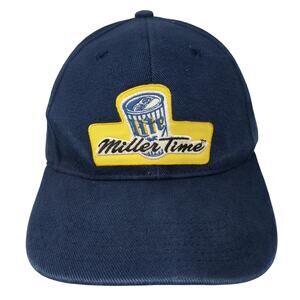 Miller Time Slideback Baseball Cap Blue One Size Adjustable 6 Panel Att Headwear